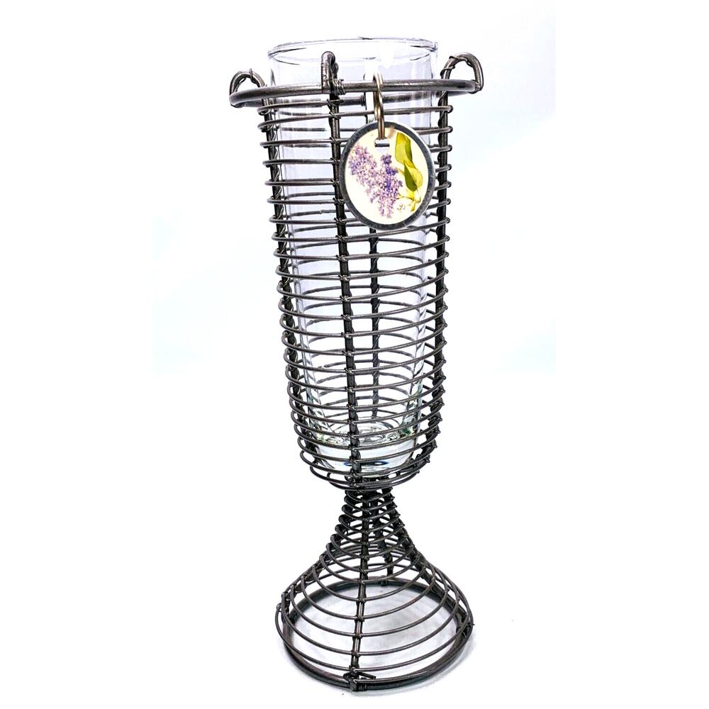 Hallmark Marjolein Bastin Wire & Glass Vase At Home Collection 9"